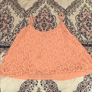 Forever 21 peach lace crop top